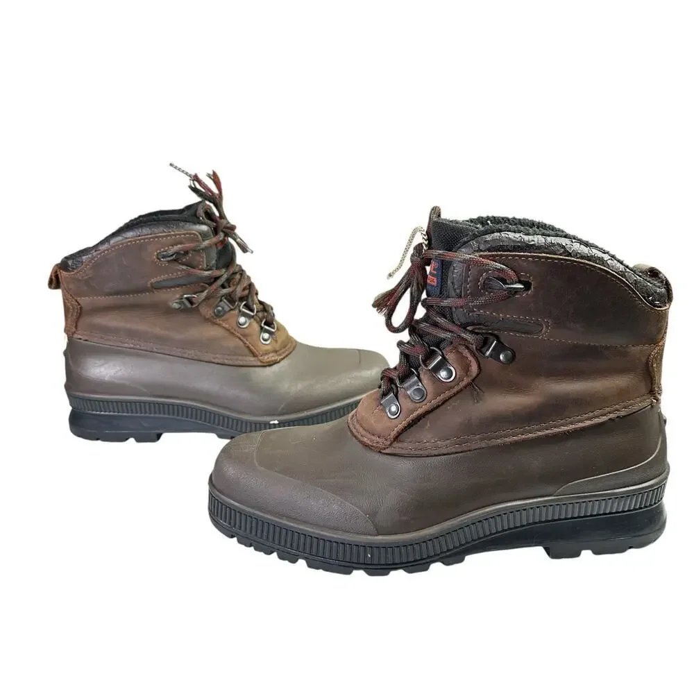 Sorel Kaufman Brown Leather Short Ankle Winter Felt Liner Boots Women 10